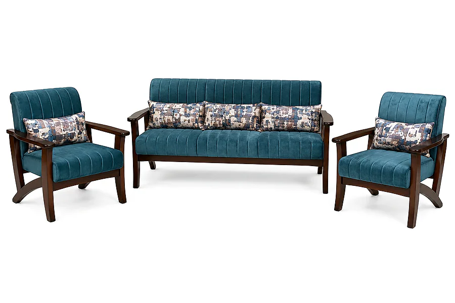 Y-WOOD Wooden Sofa Set 3+1+1