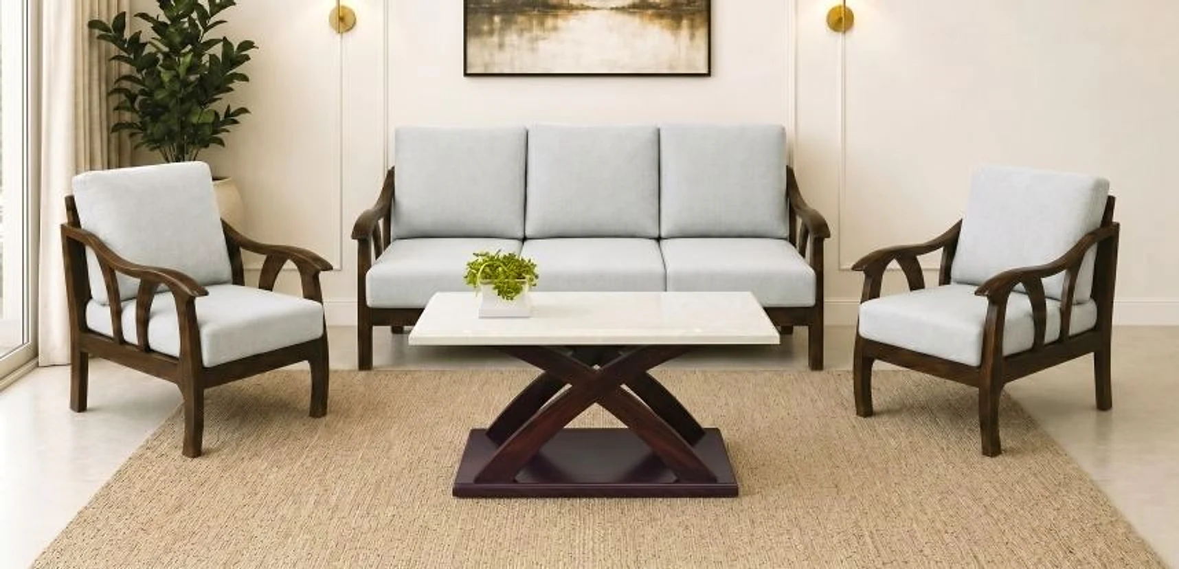 Z-Wood Wooden Sofa Set